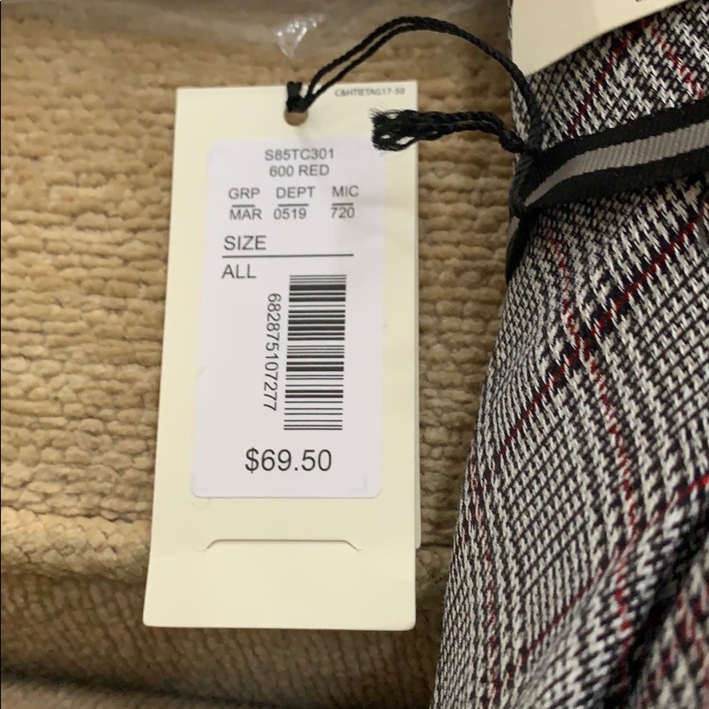 NWT CROSBY & HOWARD BLACK WHITE & RED TIE - Picture 7 of 8